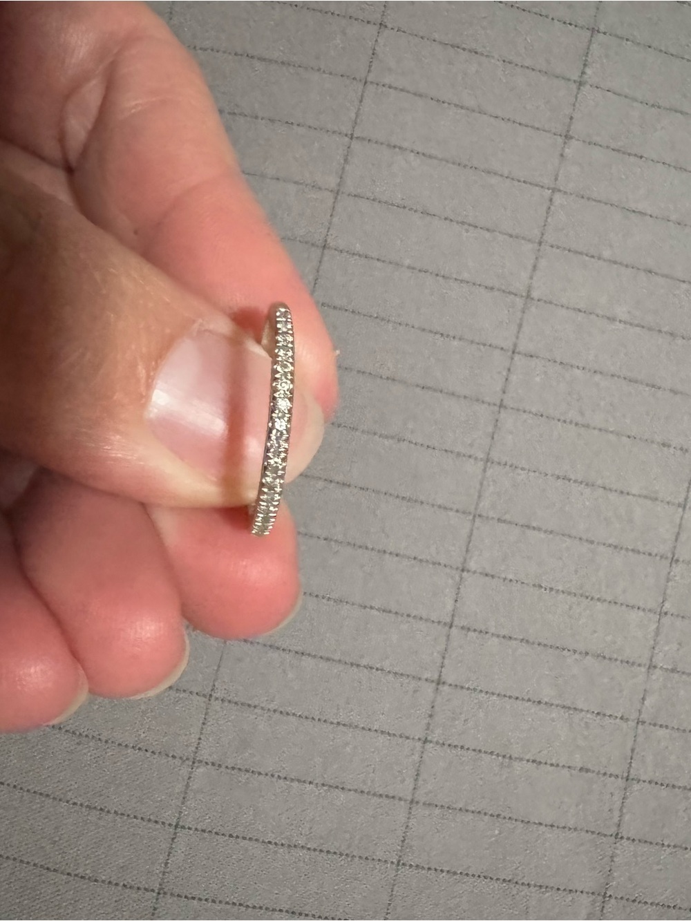 Elegant 14k white gold Pavé Band Ring